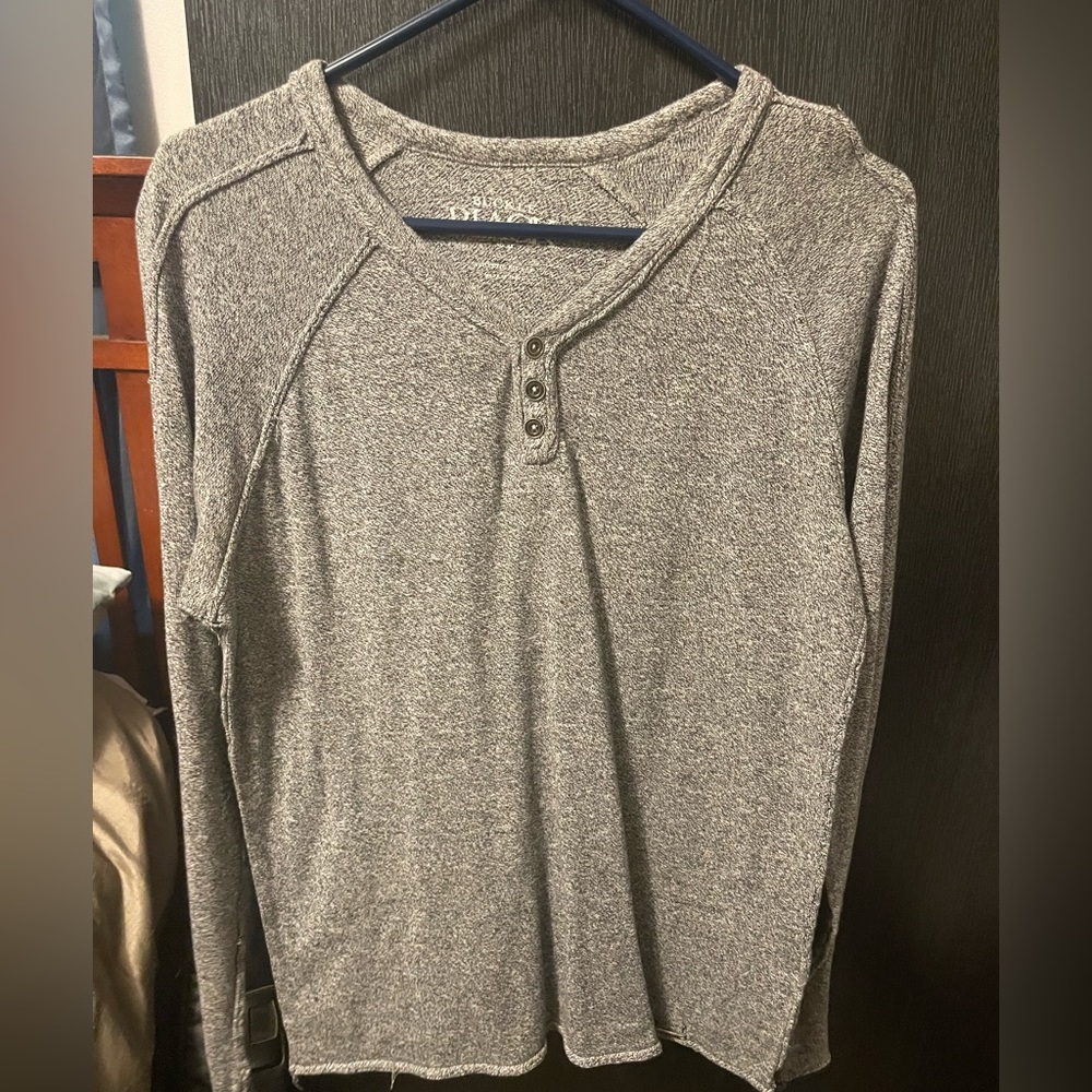 Mens Buckle Black Henley